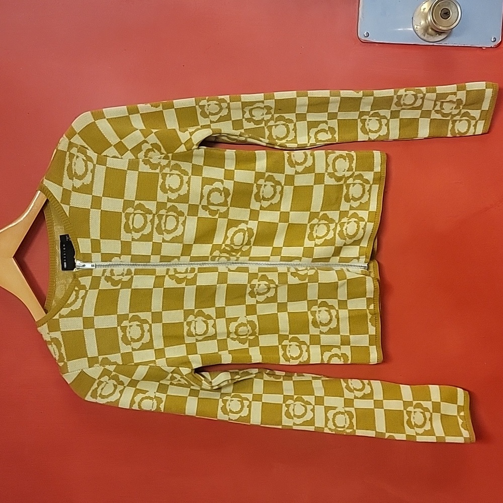 ASOS Design Zip Front Retro Cardigan Size US 4 NWOT